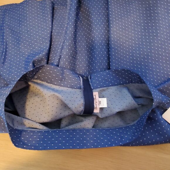 NEW Heart Of Haute Plus Size Blue Polkadot Circle Skirt - Picture 5 of 7